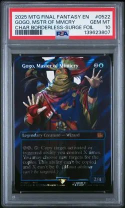 2025 MTG FINAL FANTASY BORDERLESS-SURGE FOIL GOGO, MASTER OF MIMICRY PSA 10 - Image 1
