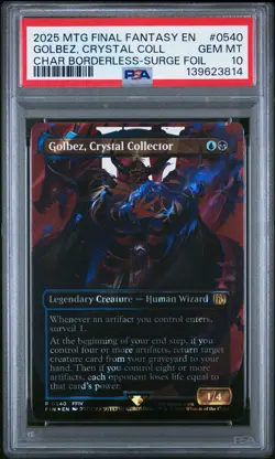2025 MTG FINAL FANTASY BORDERLESS-SURGE FOIL GOLBEZ, CRYSTAL COLLECTOR PSA 10 - Image 1
