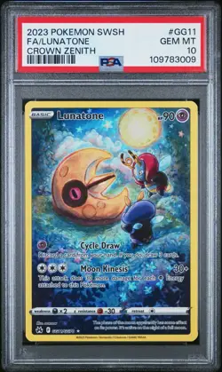 PSA 10 Lunatone GG11/GG70 Galarian Gallery Crown Zenith Pokemon Card - Image 1