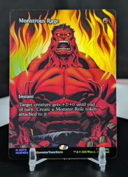 MTG Monstrous Rage FOIL NM Marvel Universe MAR #0072 Mythic - Image 1