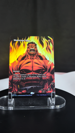 MTG Monstrous Rage FOIL NM Marvel Universe MAR #0072 Mythic - Image 2