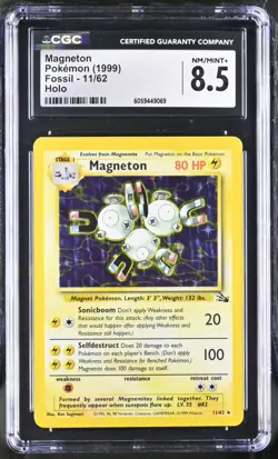 CGC 8.5 Magneton Holo 11/62 Fossil 1999 Pokemon Card - Image 1