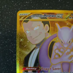 Team Rocket's Mewtwo ex 240/182 Destined Rivals Pokemon Gold Hyper Rare TCG NM - Image 2