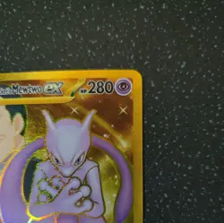 Team Rocket's Mewtwo ex 240/182 Destined Rivals Pokemon Gold Hyper Rare TCG NM - Image 3