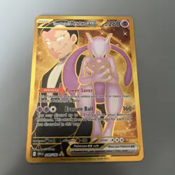 Pokemon Destined Rivals Team Rocket's Mewtwo ex 240/182 Gold Hyper Rare (NM) - Image 2