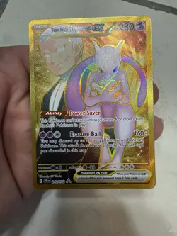 Team Rocket's Mewtwo ex 240/182 Gold Hyper Rare Pokemon TCG Destined Rivals NM - Image 3