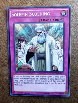YUGIOH! SOLEMN SCOLDING NECH-EN079 SECRET RARE! The New Challengers NECH) NP MT! - Image 2