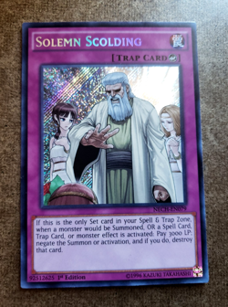 YUGIOH! SOLEMN SCOLDING NECH-EN079 SECRET RARE! The New Challengers NECH) NP MT! - Image 3
