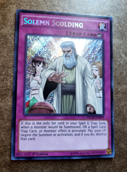 YUGIOH! SOLEMN SCOLDING NECH-EN079 SECRET RARE! The New Challengers NECH) NP MT! - Image 4