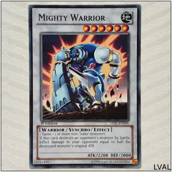 Mighty Warrior - LVAL-EN096 - Common 1st Edition Yugioh - Image 1
