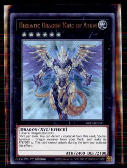 Yu-Gi-Oh! Hieratic Dragon King of Atum GFTP-EN051 Ultra Rare 1st Edition nm - Image 1