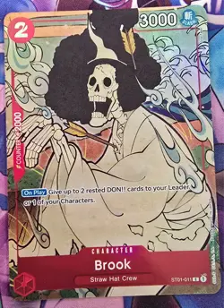 One Piece TCG Brook English Version 1st Anniversary Set ST01-011 Promo Card NM - Image 1