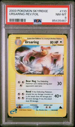 PSA 8 Ursaring Reverse Holo 110/144 Skyridge 2003 Pokemon Card - Image 1