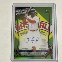2026 Bowman Chrome Justin Gonzales 1st On Card Auto Packfractor /89 Red Sox - Image 1