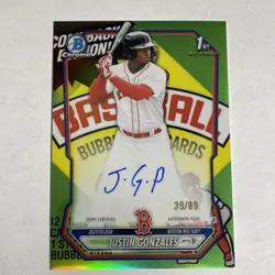 2026 Bowman Chrome Justin Gonzales 1st On Card Auto Packfractor /89 Red Sox - Image 2