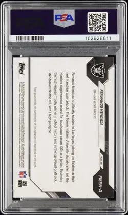 2026 TOPPS NOW AUTO-BLACK FOIL #FMEN-A FERNANDO MENDOZA 2/10 PSA 10 AUTO 10 - Image 2