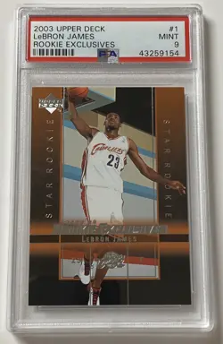 LeBron James Rookie Exclusives 2003 Upper Deck Basketball PSA 9 #1 - Image 1