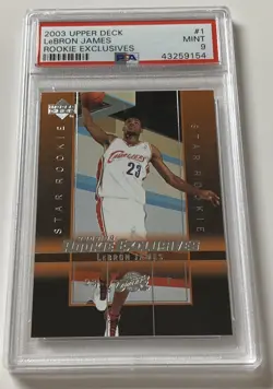 LeBron James Rookie Exclusives 2003 Upper Deck Basketball PSA 9 #1 - Image 2