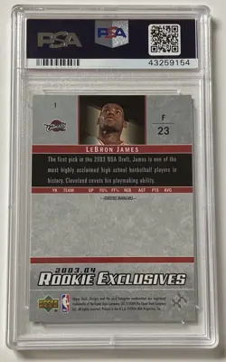 LeBron James Rookie Exclusives 2003 Upper Deck Basketball PSA 9 #1 - Image 3