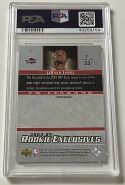 LeBron James Rookie Exclusives 2003 Upper Deck Basketball PSA 9 #1 - Image 4