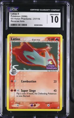 CGC 10 Latias Reverse Holo 21/110 EX Holon Phantoms 2006 Pokemon Card - Image 1