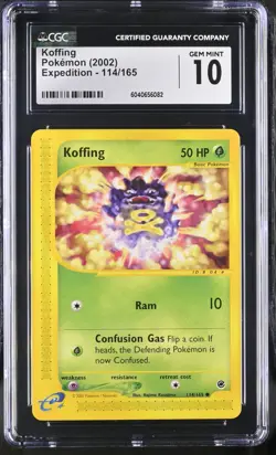 CGC 10 Koffing 114/165 Expedition 2002 Pokemon Card - Image 1