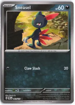 Sneasel (Master Ball Pattern) 061/131 Holo Prismatic Evolutions Pokemon NM - Image 1