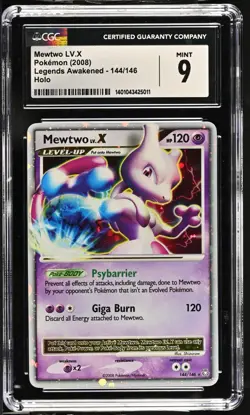 CGC 9 Mewtwo Lv X 144/146 D&P Legends Awakened 2008 Pokemon Card - Image 1