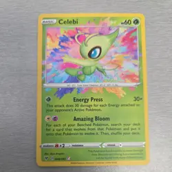 Pokemon TCG Card Celebi 009/185 Vivid Voltage Amazing Rare Holo - NM - Image 1