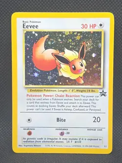 Pokemon TCG Card - Eevee 11# WOTC Black Star Promo Holo Rare - LP / Exc Swirl - Image 2