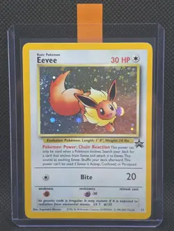 Pokemon TCG Card - Eevee 11# WOTC Black Star Promo Holo Rare - NMint / Exc Swirl - Image 1