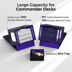 Zettokete MTG Commander Deck Box 5.03 x 4.21 x 4.8 inches, 2. Black & Purple - Image 3