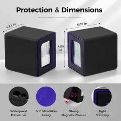Zettokete MTG Commander Deck Box 5.03 x 4.21 x 4.8 inches, 2. Black & Purple - Image 4
