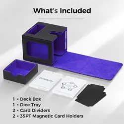 Zettokete MTG Commander Deck Box 5.03 x 4.21 x 4.8 inches, 2. Black & Purple - Image 5