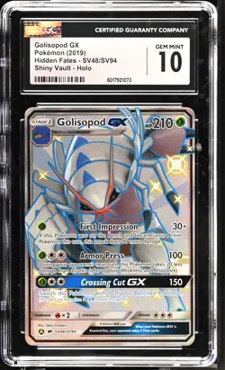 CGC 10 Golisopod GX Shiny SV48/SV94 Hidden Fates Shiny Vault Pokemon Card - Image 1