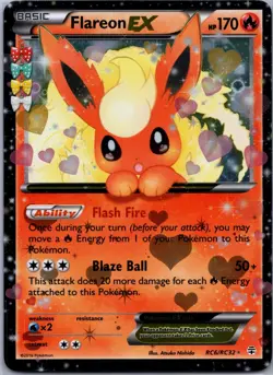 Flareon EX RC6/RC32 Generations: Radiant Collection Ultra Rare NM Pokemon TCG - Image 1