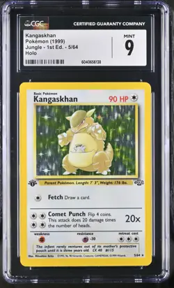 CGC 9 Kangaskhan Holo 5/64 1st Edition Jungle 1999 Pokemon Card - Image 1