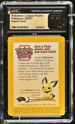 CGC 10 Pristine Pokemon League Promo Insert Card 2001 Pokemon Card - Image 1