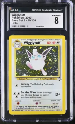 CGC 8 Wigglytuff Holo 19/130 Base Set 2 2000 Pokemon Card - Image 1