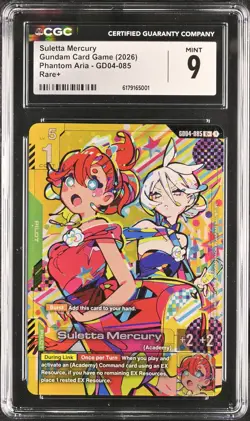 Suletta Mercury GD04-085 R+ Phantom Aria CGC 9 Mint Gundam Card Game Alt Art - Image 1