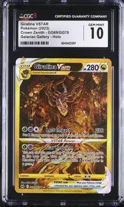 CGC 10 Giratina VSTAR Gold GG69/GG70 Galarian Gallery Crown Zenith Pokemon Card - Image 1