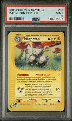 PSA 9 Magneton Reverse Holo 19/144 Skyridge 2003 Pokemon Card - Image 1