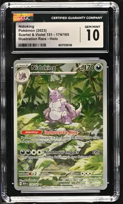CGC 10 Nidoking 174/165 IR Illustration Rare Scarlet & Violet 151 Pokemon Card - Image 1