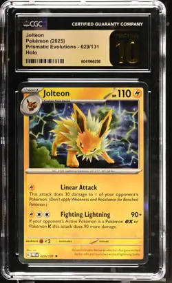 CGC 10 Pristine Jolteon Holo 029/131 Prismatic Evolutions Pokemon Card - Image 1