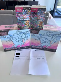 Pokemon TCG Chaos Rising 2x Pokemon Centre ETB & X 2 Booster Bundle New & Sealed - Image 1