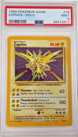 PSA 9 Zapdos Holo 16/102 Base Set 1999 Pokemon Card - Image 1