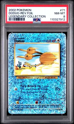 PSA 8 Doduo Reverse Holo 71/110 Legendary Collection 2002 Pokemon Card - Image 1