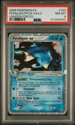 PSA 8 Feraligatr ex Holo 103/115 Unseen Forces 2005 Pokemon Card - Image 1