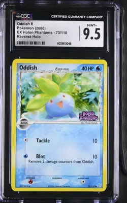 CGC 9.5 Oddish Reverse Holo 73/110 EX Holon Phantoms 2006 Pokemon Card - Image 1