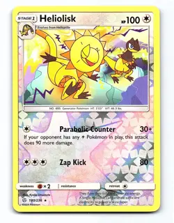 Heliolisk 180/236 Rare Cosmic Eclipse Pokemon Reverse Holo Near Mint - Image 1